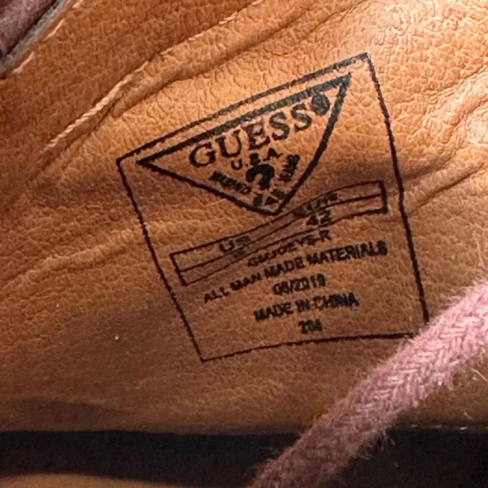 Guess Joey Chukka Boots Mens 9 Brown Good Faux Leather Lace Up Ankle GMJOEYS-R